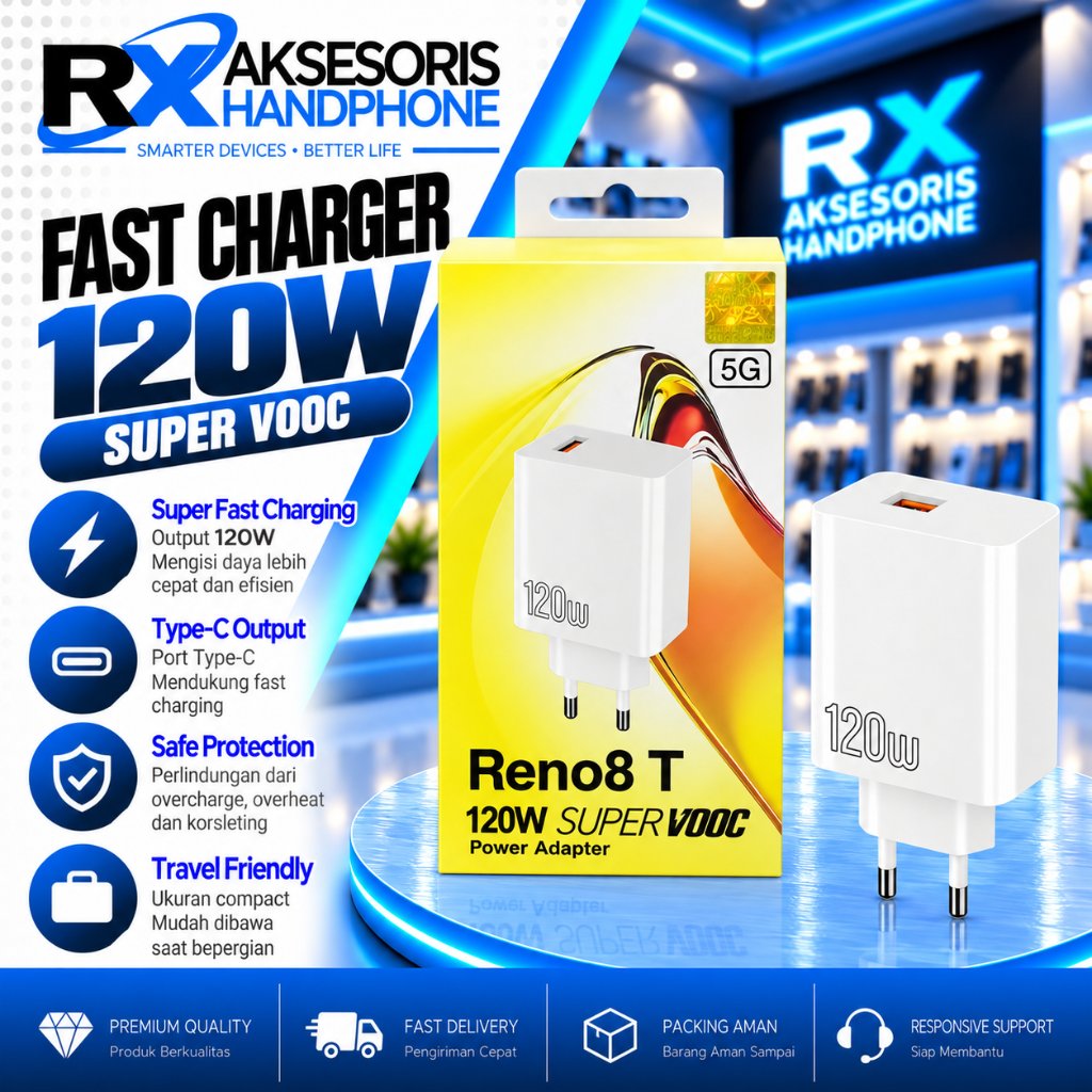 Adaptor Oppo Reno 8T 180W SuperVOOC Fast Charging USB Type C Casan HP Android