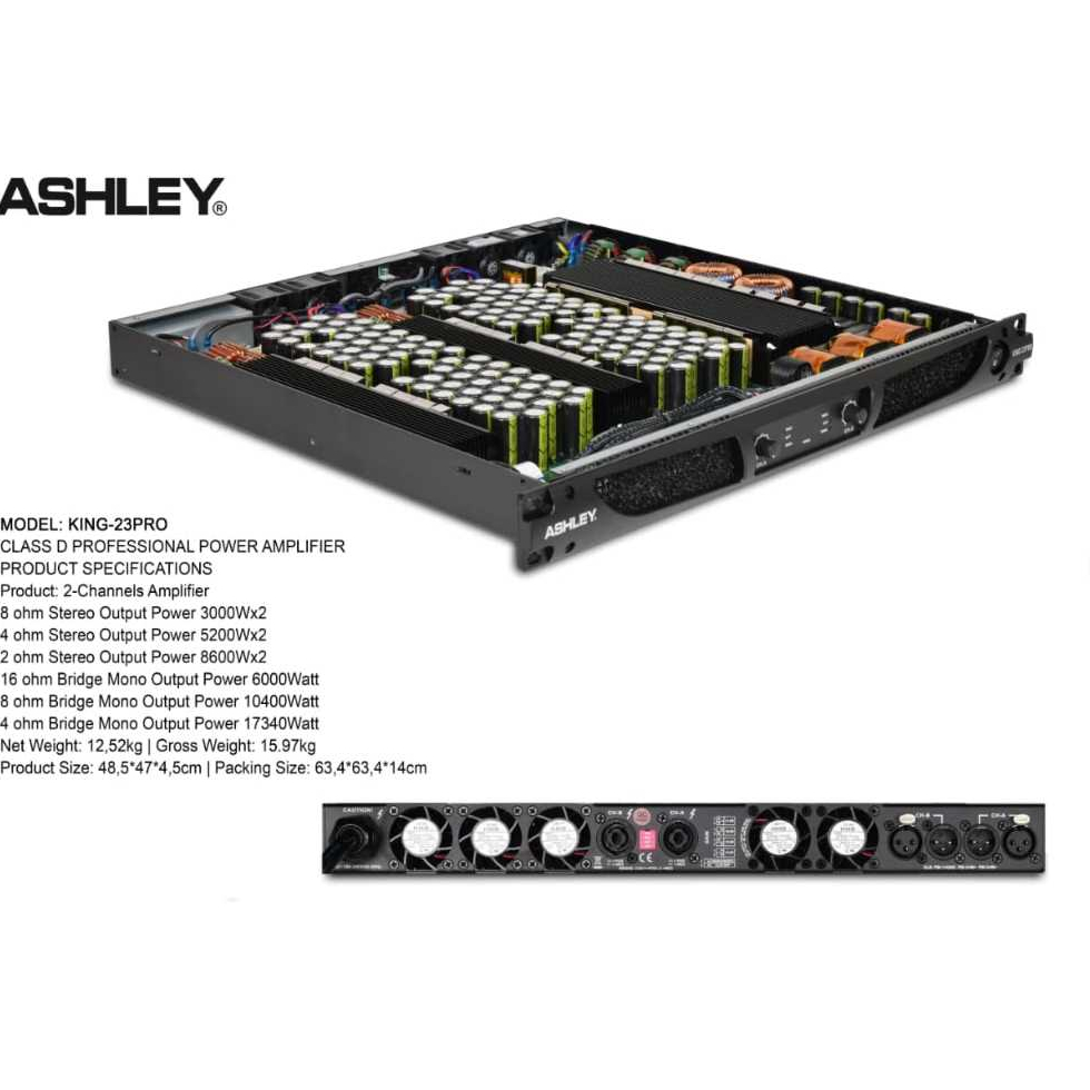 POWER AMPLIFIER ASHLEY KING23PRO KING 23 PRO KING 23PRO CLASS D