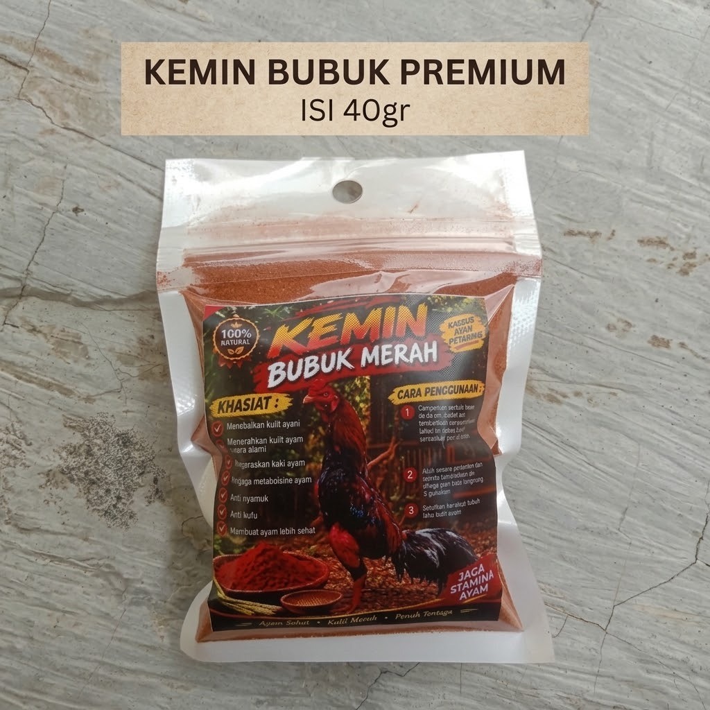 KEMIN AYAM ADUAN THAILAN EXTRA MERAH MERONA AYAM LAGA 40GRAM