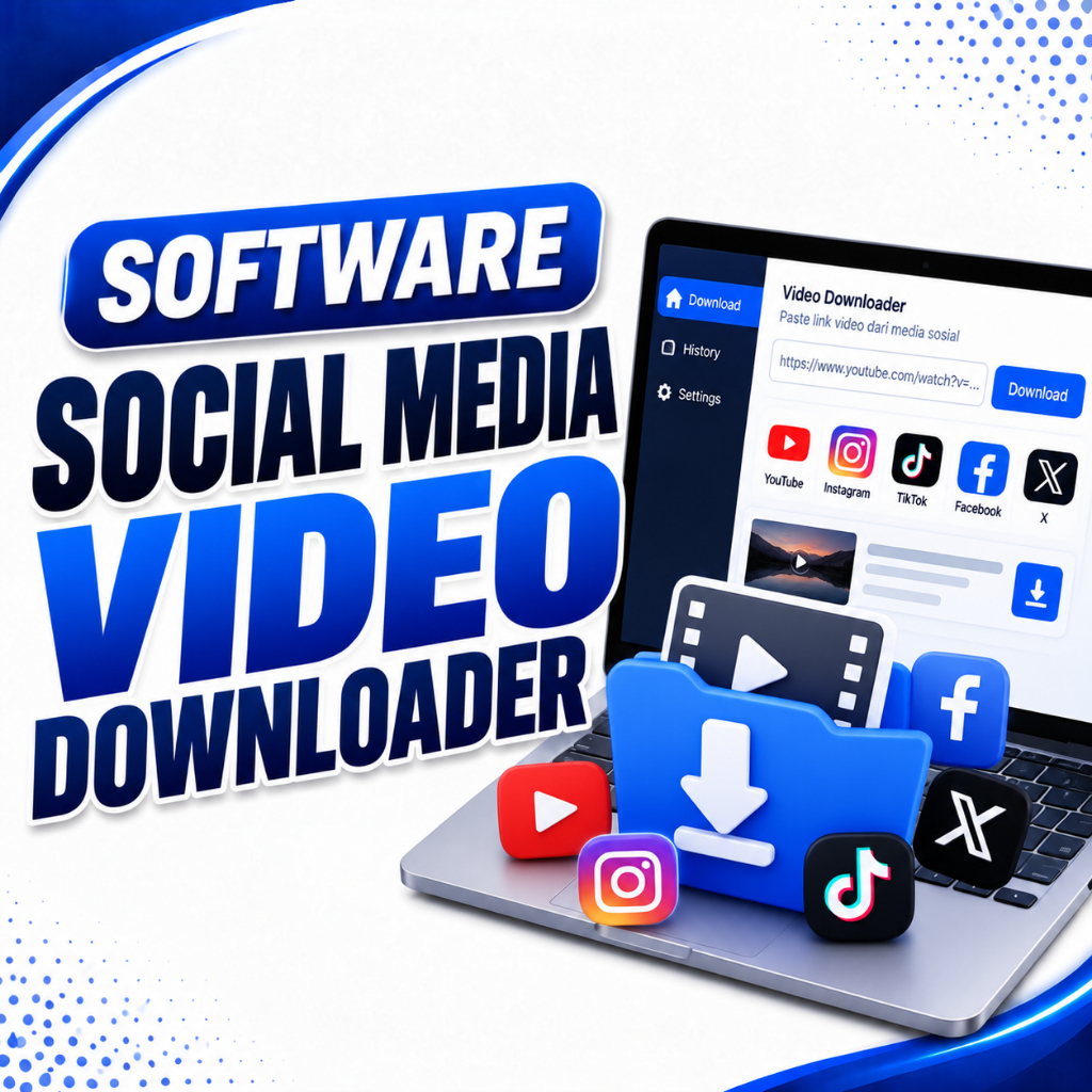 Software Social Media Downloader Foto Video Posts - Youtube,Facebook,Instagram,Tiktok,Threads,X,Twit