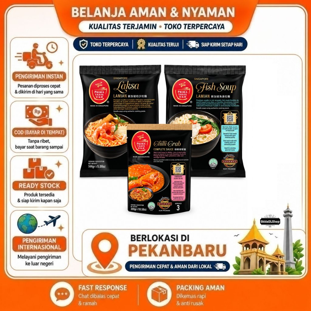 Prima Taste Singapore Fish Soup Lamian / Chilli Crab / Laksa La Mian / Premium Noodle Cooking Paste