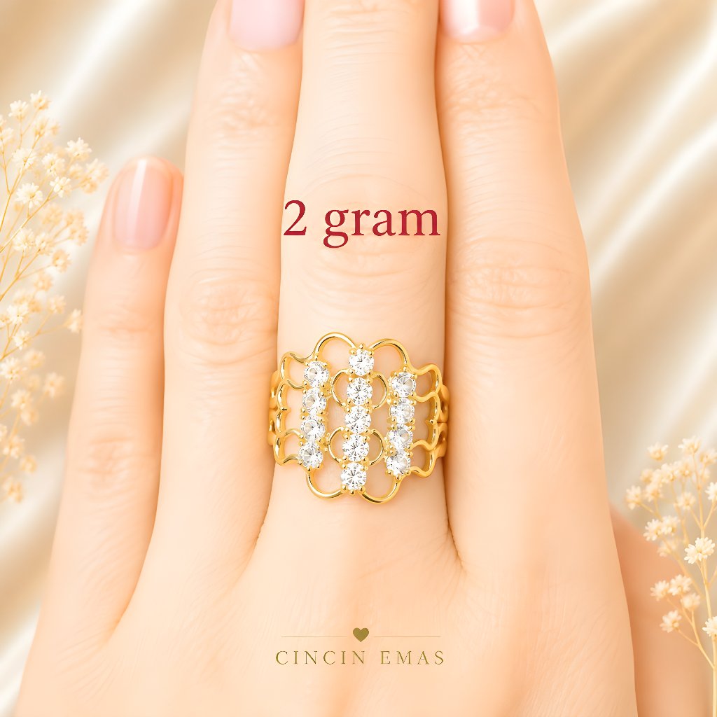 Cincin Dewasa Emas Muda Model T2 berat 2 gram