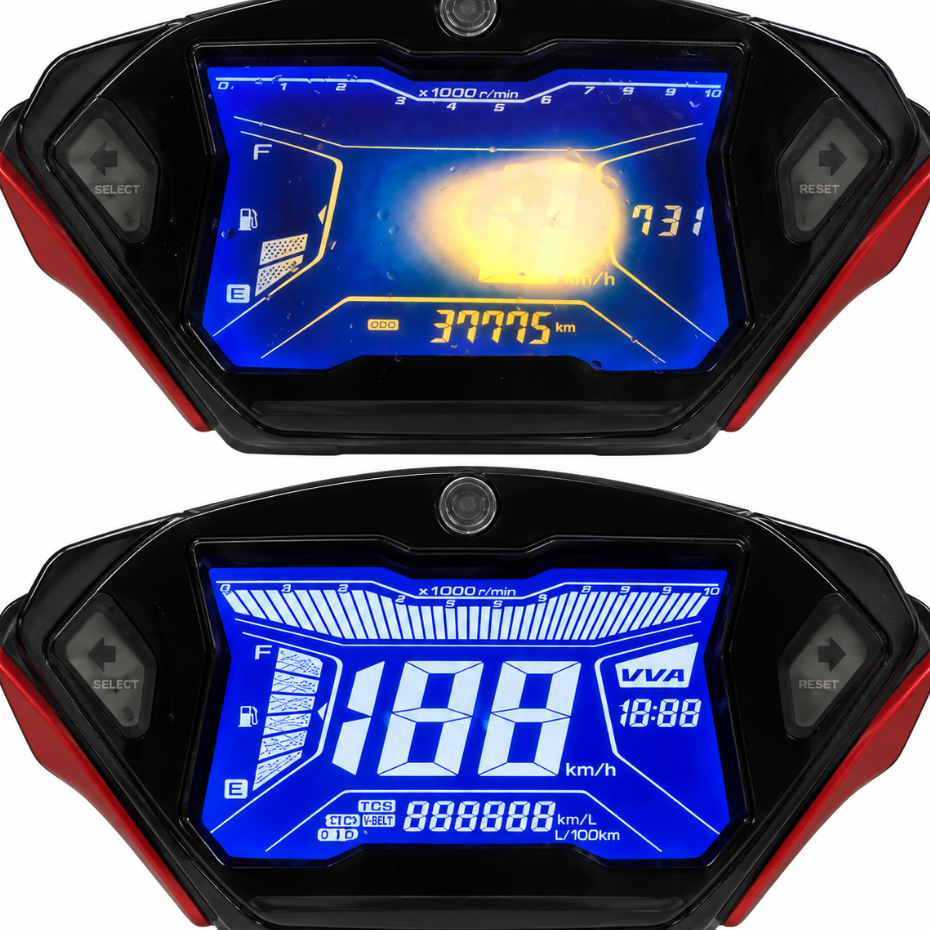 Paket Polarizer Atas & Bawah  LCD Speedometer All Type Aerox 155 VVA,Lexi 125 Original (Solusi  Sunb