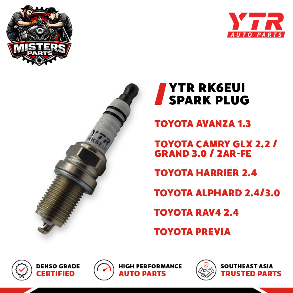Mistersparts - YTR Busi Mobil Iridium Spark Plug RK6EUI Toyota Avanza 1.3 / Honda Jazz City Tahun 20