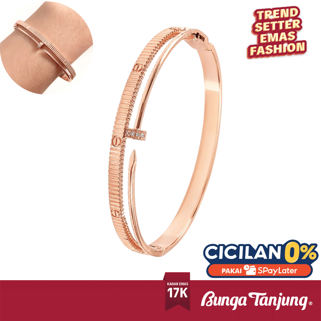 GELANG BANGLE CHARLOTTE UNLIMITED PAKU - EMAS 17K - BUNGA TANJUNG GOLD