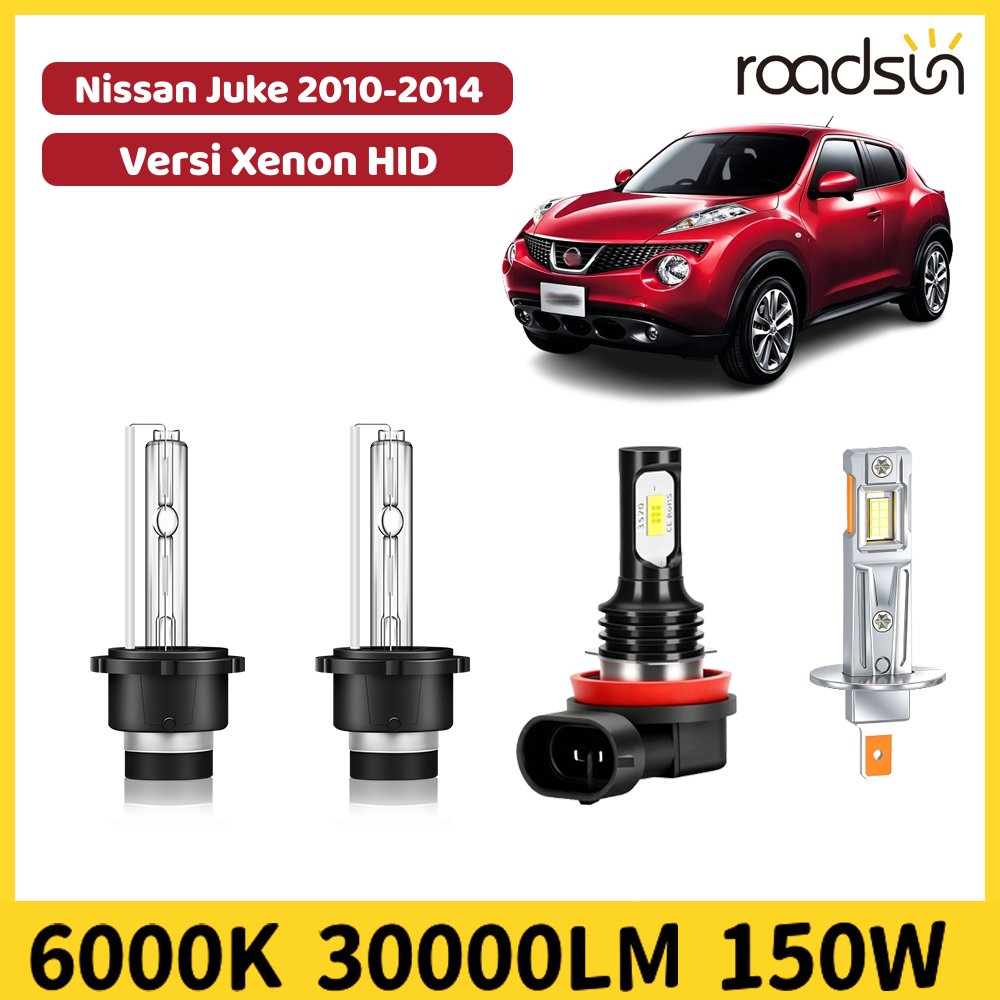 Lampu LED Headlamp Mobil For Nissan Juke 2010-2014 Versi Xenon HID Tinggi High Beam Low Beam Foglamp