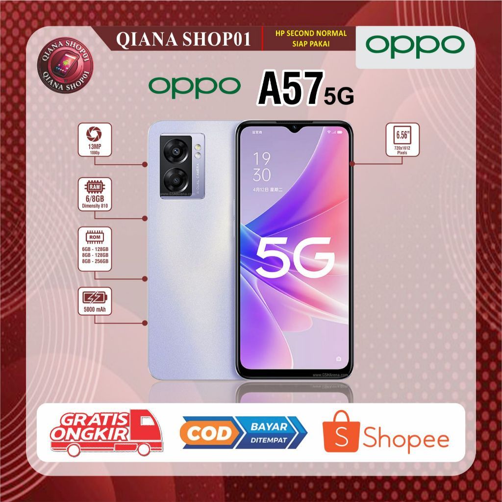 HP OPPO A57 5G Second batangan RAM 6/128 RAM 8/128 RAM 8/256GB