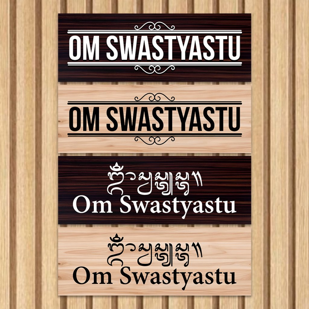 Lokala - Seri Hiasan Pintu Hindu / Hiasan Dinding Hindu Doa Om Swastyastu
