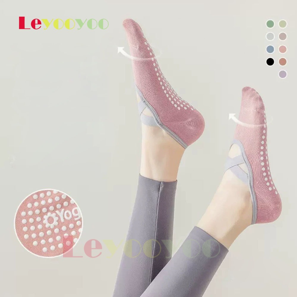 Leyooyoo Kaus Kaki Kapas Olahraga Yoga Non-Slip Cotton Gym Fitness Floor Socks