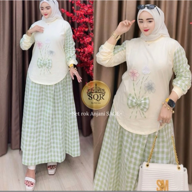 setrok anjani uni ara / setrok uni ara / setelan rok anjani uni ara / setelan rok daily premium