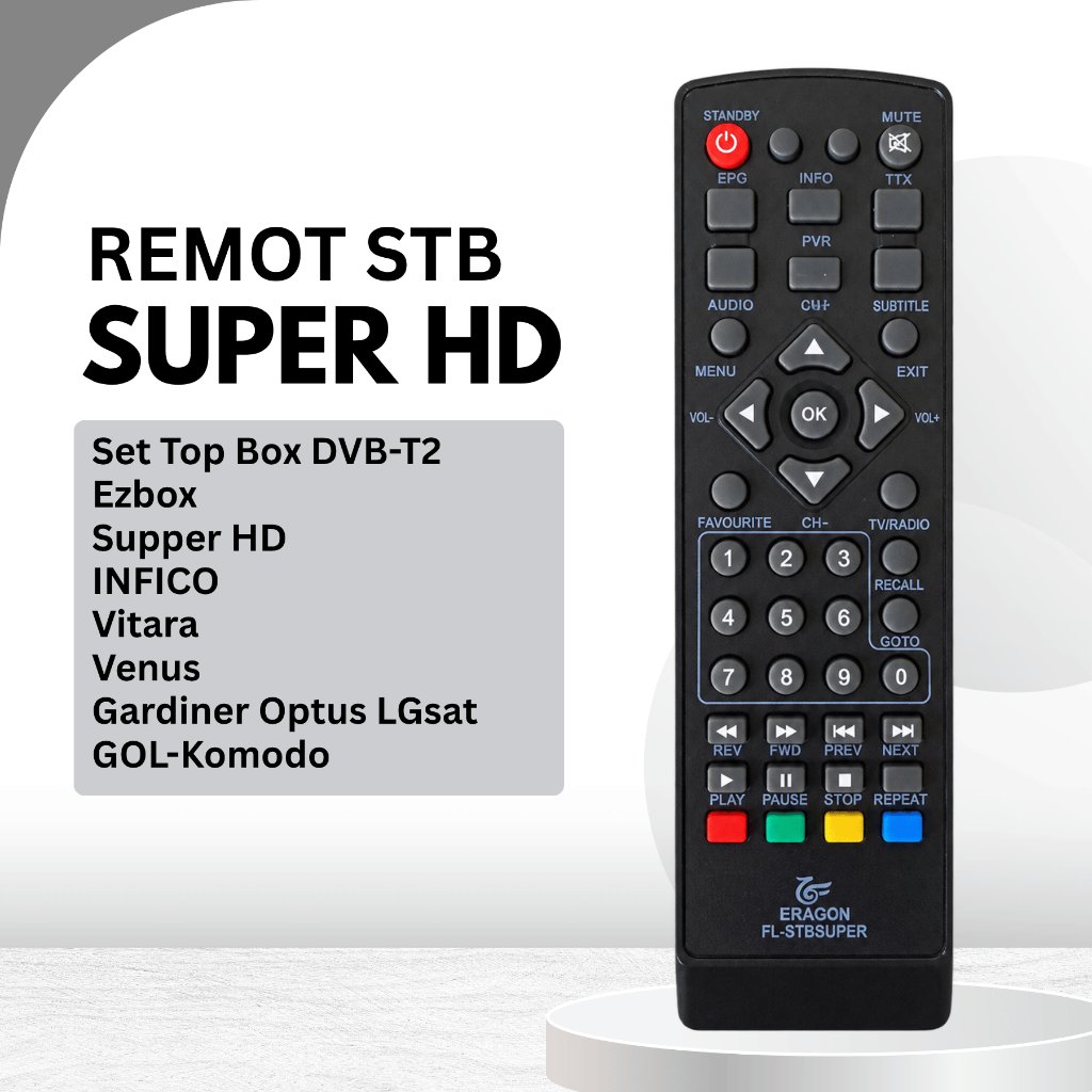 Remote set Top Box DVB-T2 Ezbox Supper HD INFICO Vitara Venus LGsat GOL BISA COD