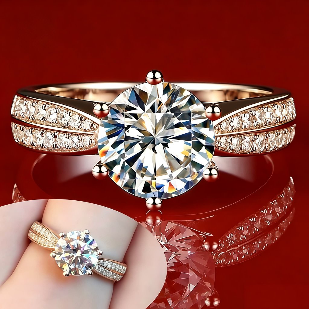 Cincin Tunangan Moissanite Cincin Couple  Cincin Couple Perak Kawin Couple Nikah Hadiah Pernikahan C
