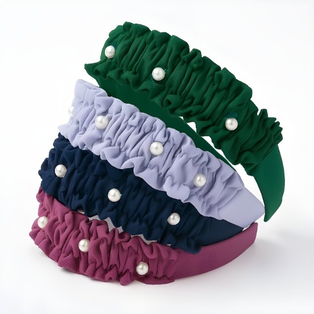 Bando Nagita Bandana Mutiara Bando Scrunchie Mutiara Korea Style Headband Bando Viral Gaya Korea