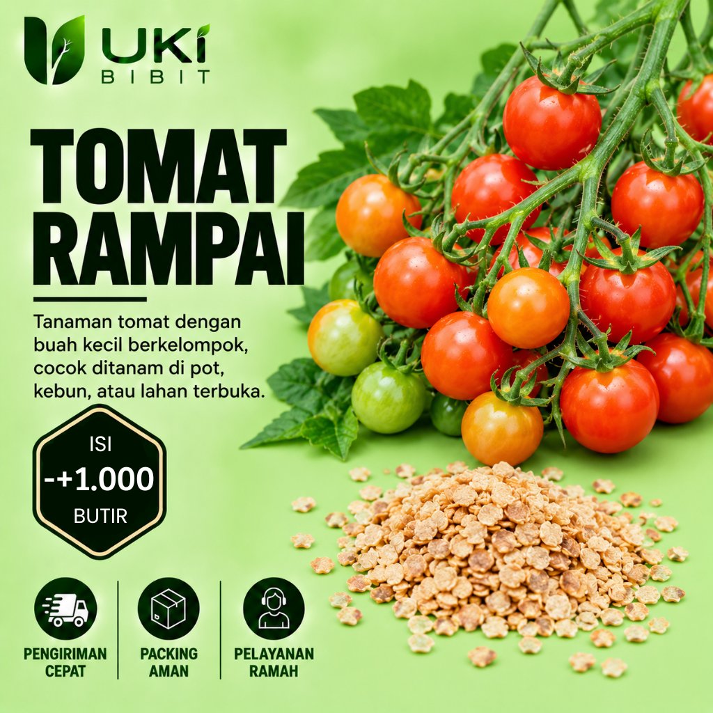 ( 1.000 Butir ) Benih Biji Tomat Rampai | Tomat Rampai Merah | Tomat Kecil