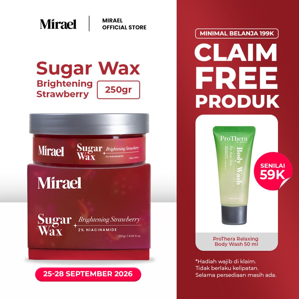 MIRAEL Brightening Strawberry Sugar Waxing Kit | Penghilang Bulu Ketiak