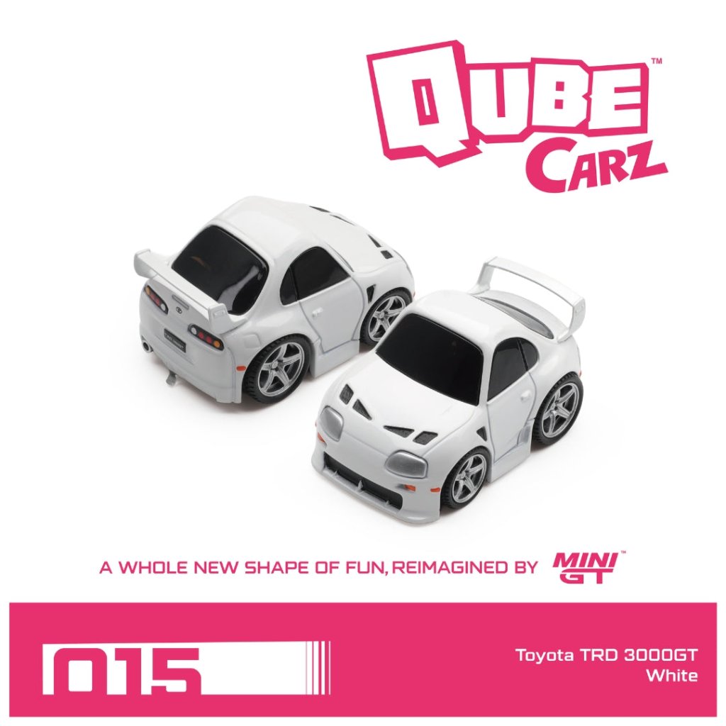 Mini GT Qube Carz 015 Toyota TRD 3000GT White