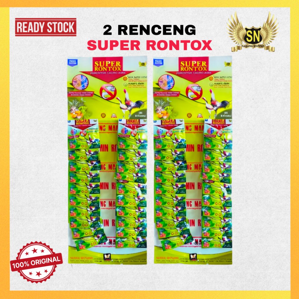 SUPER RONTOX  SN SASANA NGAPAK OBAT CACING AYAM 2 Renceng | Penggemuk Ayam Aduan Bangkok | Sasana Ng
