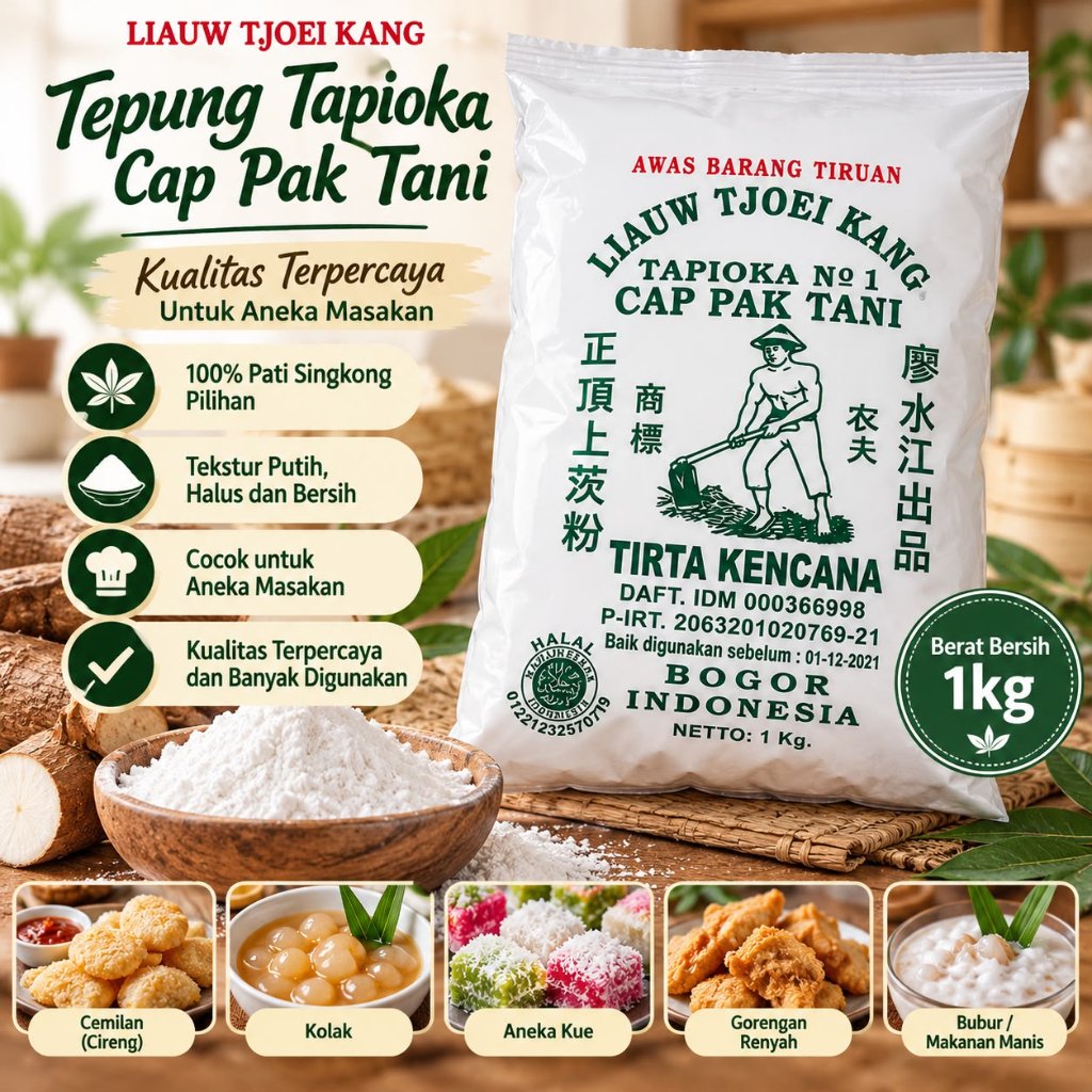Tepung Tapioka Cap Tani Liauw Tjoei Kang 1000g /1kg