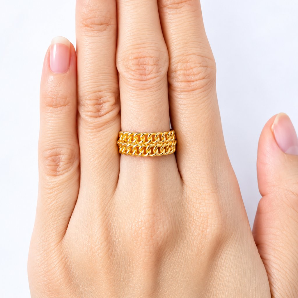 Cincin Dewasa Emas Muda Rantai Double berat 1 -  2 gram