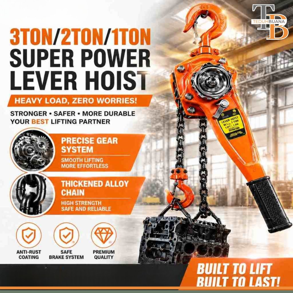 Alat Angkat Barang Lever Hoist Manual Crane 1 Ton 2 Ton 3 Ton Katrol Tarik Chain Hoist Heavy Duty