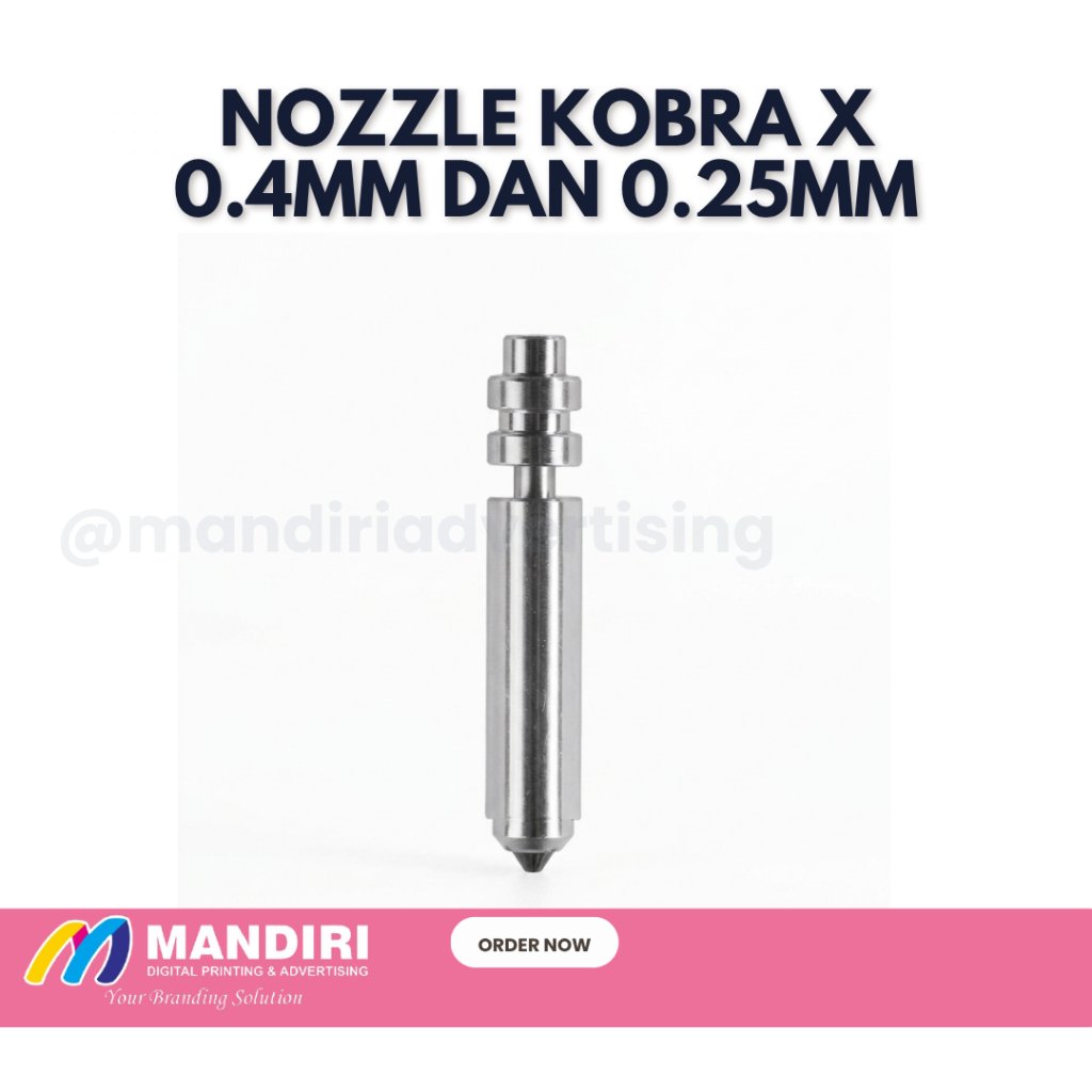 Nozzle kobra x 0.4mm dan 0.25mm | Mesin 3D Printing