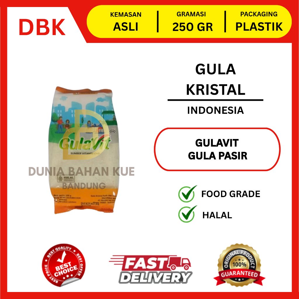GULAVIT GULA KRISTAL PUTIH / GULA PASIR / GULA KRISTAL - 250 GR