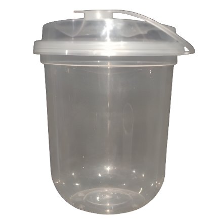cup injection 12 Oz OVAL + lid sambung polos warna bening