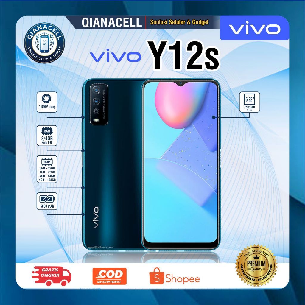 HP VIVO Y12s Second Ram 3/32 Ram 4/64 HP Normal Siap Pakai Garansi 1Tahun