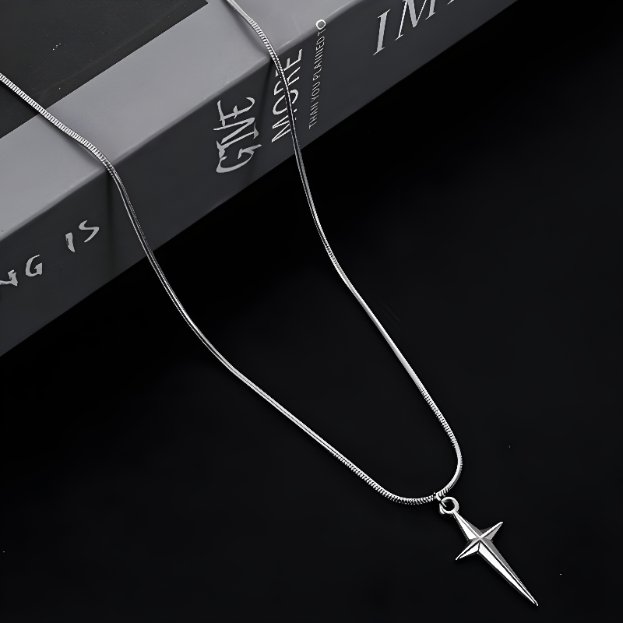 Kalung Titanium Hip Hop Liontin Bintang Pria Dan Wanita Model Terbaru Rantai Stainless