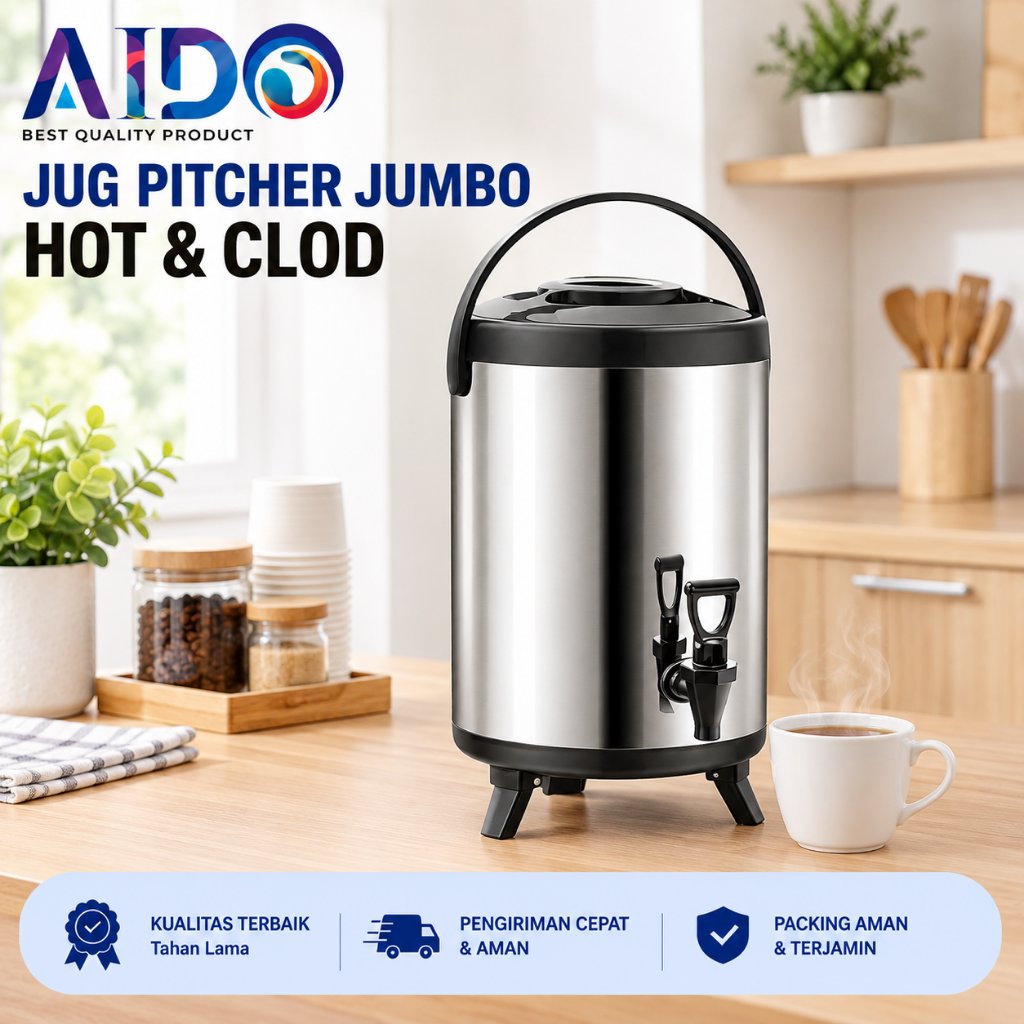 Termos 8 Liter THERMOS DISPENSER / Water tank Jug Dispenser 8L 10L / Jug Pitcher Stainless Jumbo 12L