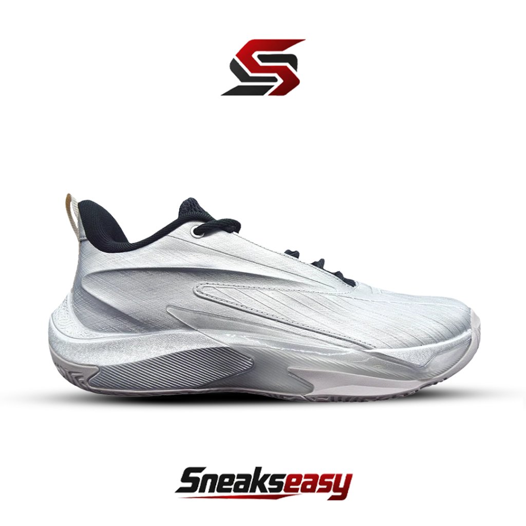 Sneakseasy - Sepatu Peak Tai-Chi Mastery 2 Silver Grey Black Men's Basketball Sport Shoes Sepatu Ola