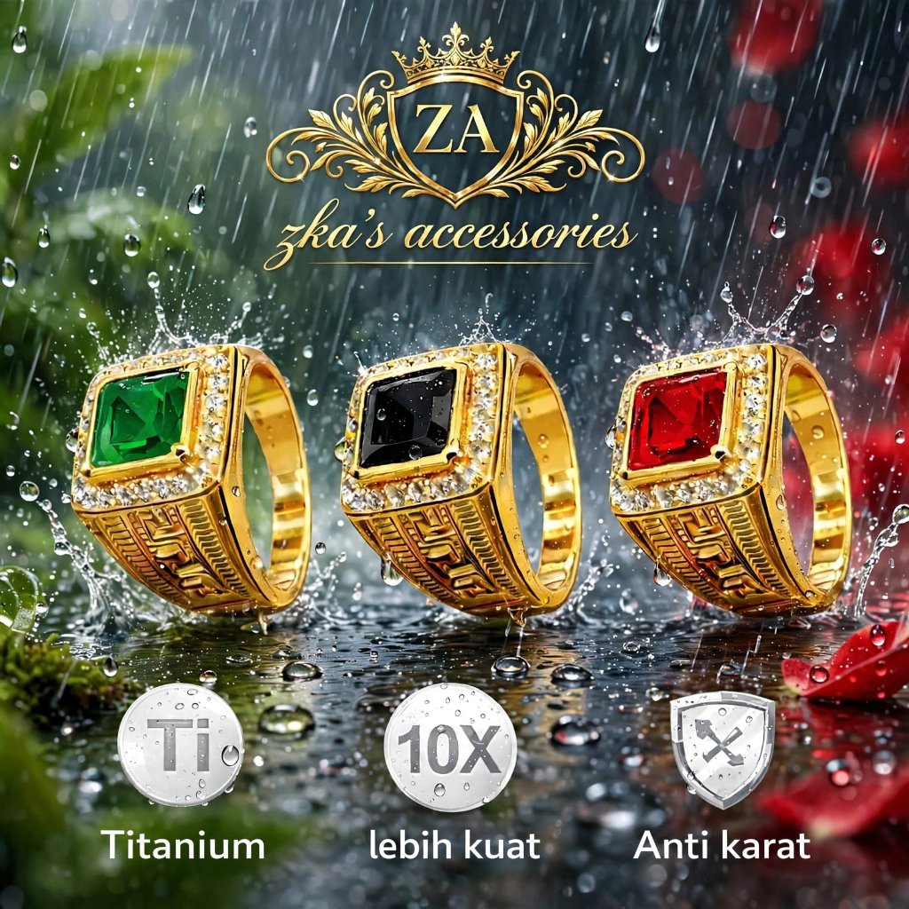 Cincin Batu Akik Permata Pria dewasa | Cincin TITANIUM terlaris