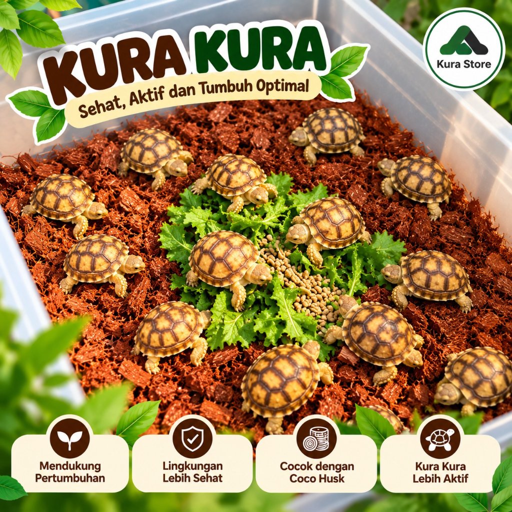 Pelet Sulcata Baby Grade A Kura Kura Darat Hidup
