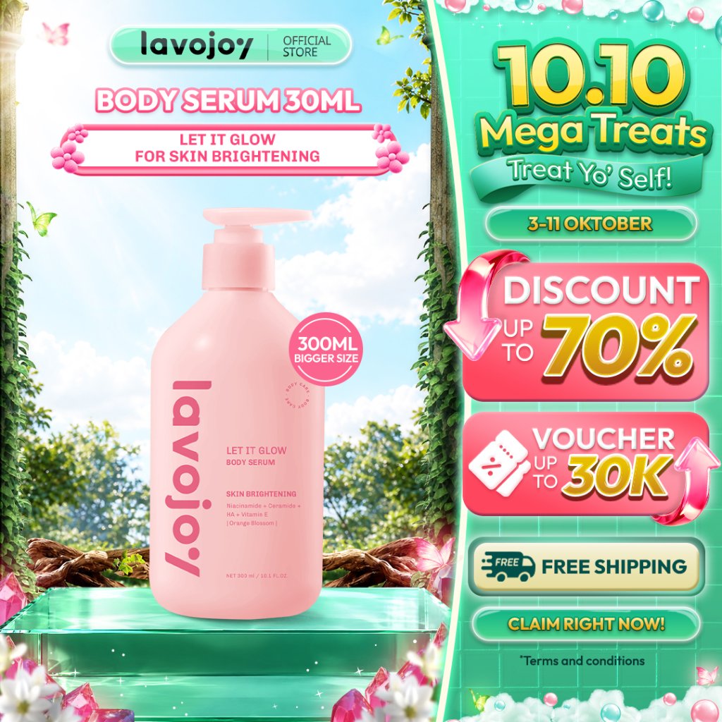 [BIGGER SIZE] Lavojoy Let it Glow Body Serum Orange Blossom 300ml | Body Serum Untuk Mencerahkan Dan Melembabkan Kulit Dengan Niacinamide + Ceramide + Vitamin E