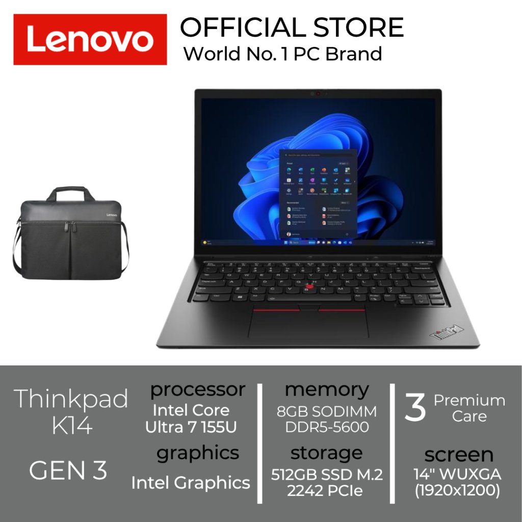 LENOVO K14 GEN 3 TKDN - ULTRA 7 155U 8GB 512GB SSD 14" WUXGA WIN11