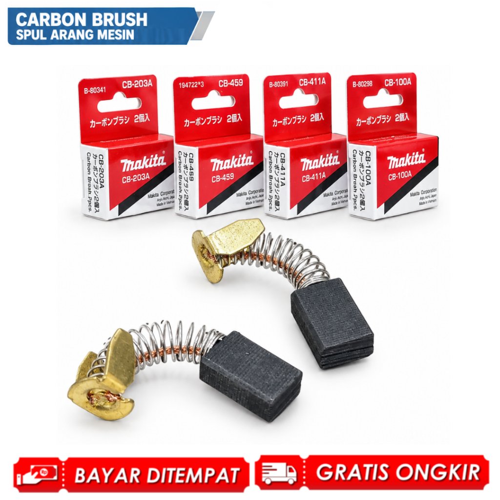MAKITA Carbon Brush Arang Spul Mesin Gerinda Bor Circular Planer Cb51 325 100 411 459 303 64 153 203