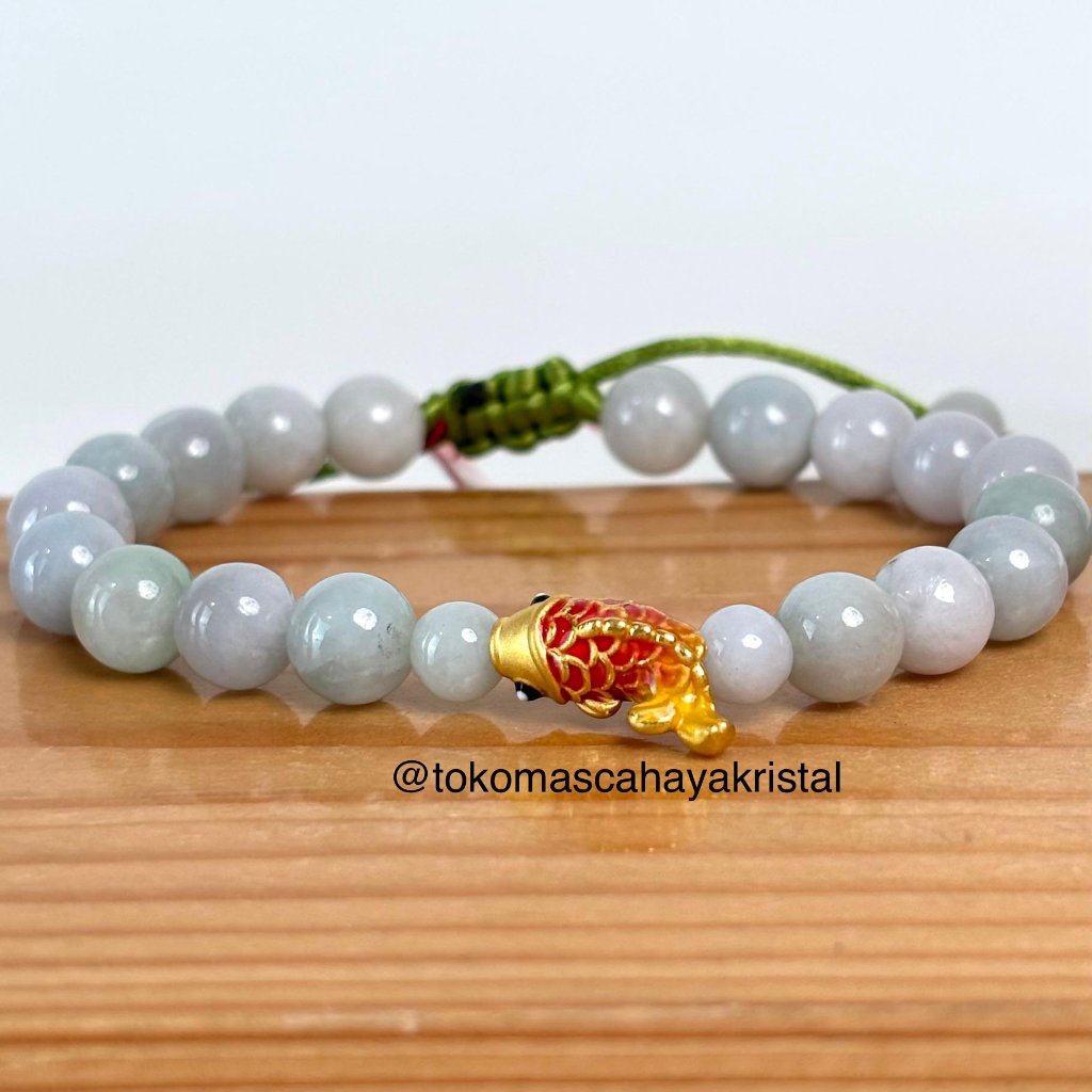 Gelang Batu Emas Charm Ikan Koi Oren 24k- Gold Bracelet