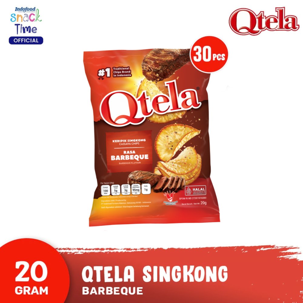 Qtela Singkong Barbeque 20 Gr - 30 Pcs