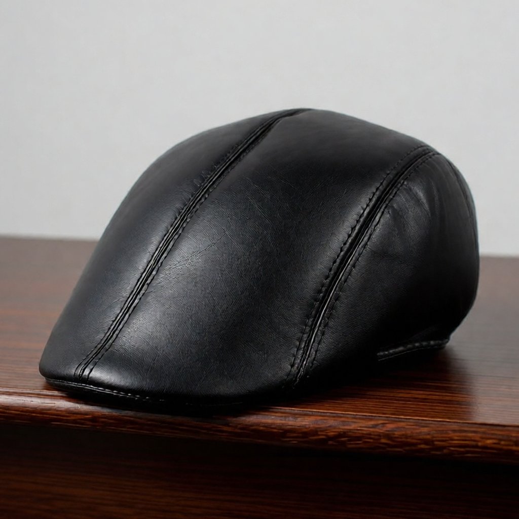Topi Pet Hat Clap Flat Copet Maher Zain Retro Mandarin Klasik Kulit Asli