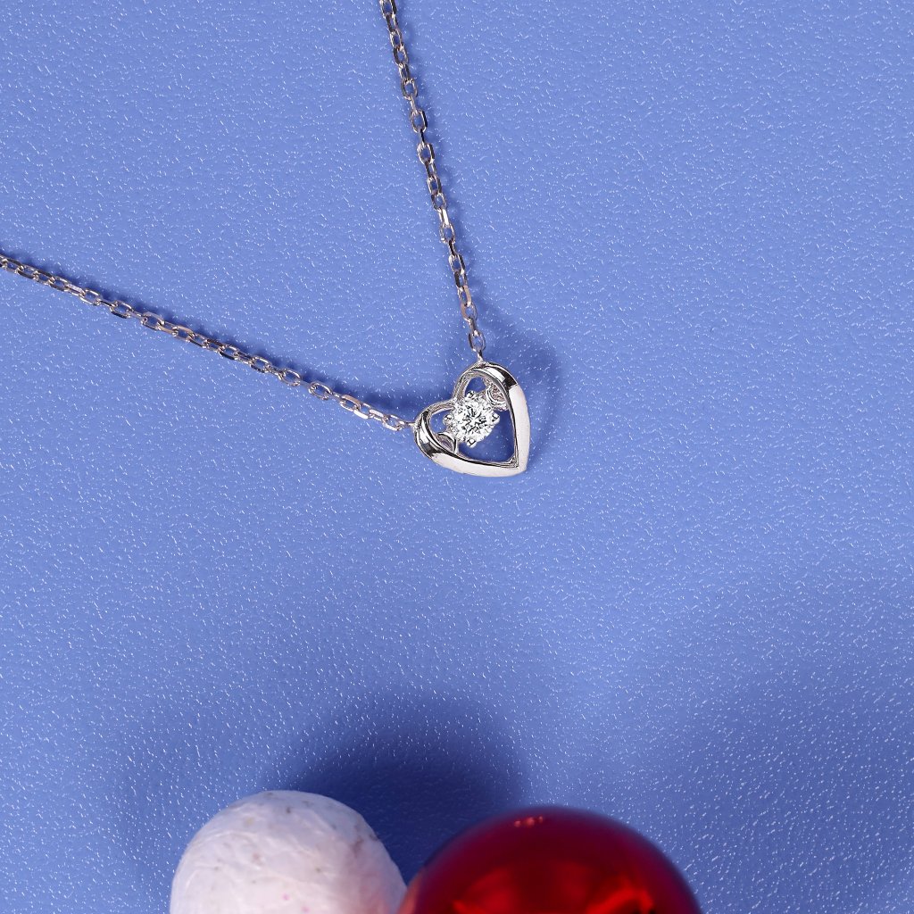 Kalung Berlian Eropa Solitaire Heart Setting - JB Berlian