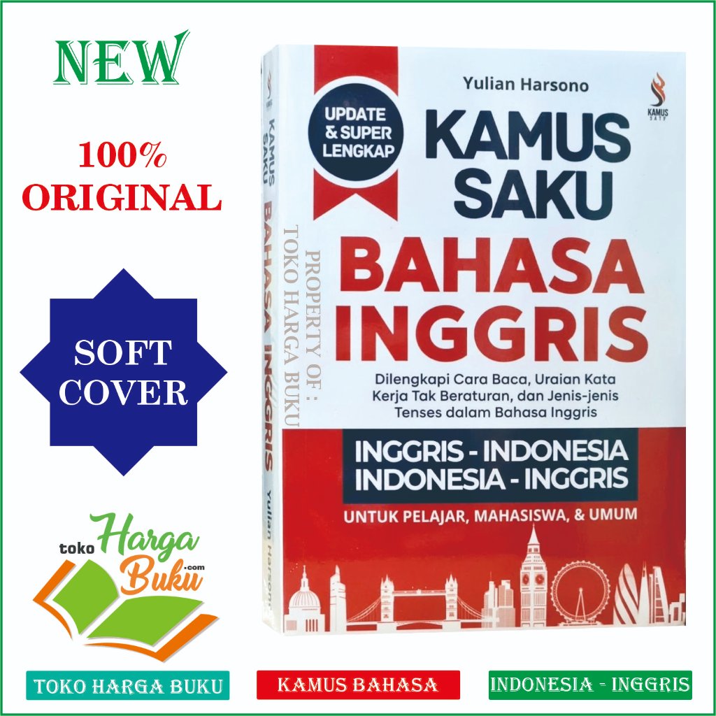 Foto Kamus Saku Bahasa Inggris - Indonesia Dilengkapi Cara Baca Uraian Kata dan Jenis Tenses untuk Pelajar Mahasiswa dan Umum Ranah Buku