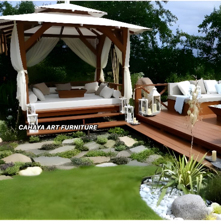 gazebo taman kayu jati minimalis custom ukuran 3x3 meter | gazebo joglo pendopo