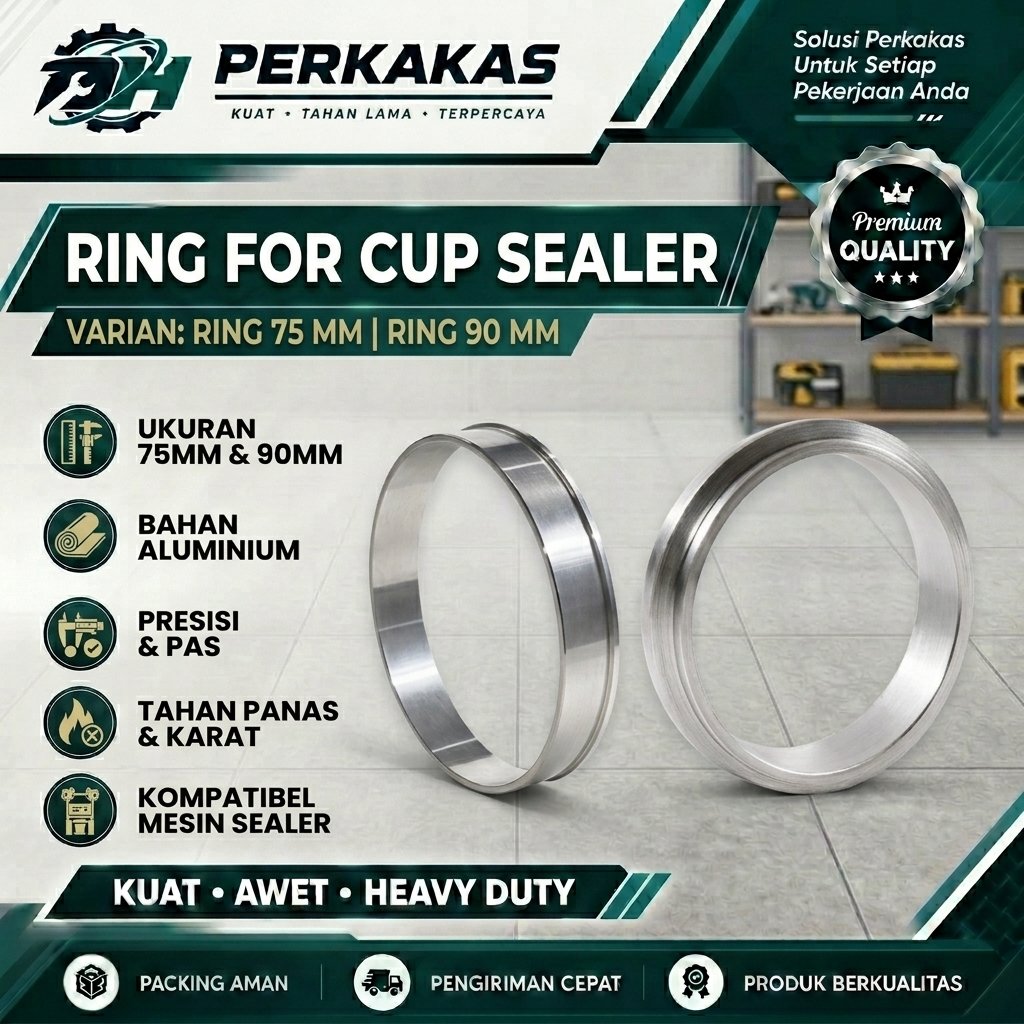 DHP Ring Cup Sealer 90mm & 75mm Stainless | Sparepart Mesin Press Gelas Plastik