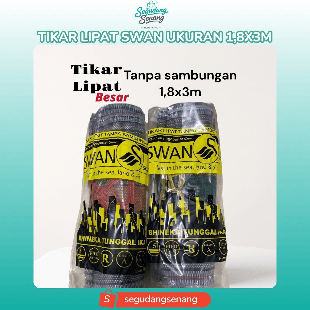 SEGUDANGSENANG - Tikar Lipat Multifungsi Merk Swan Sea Tanpa Sambungan Ukuran 1,8mx3m || Tikar Hajat