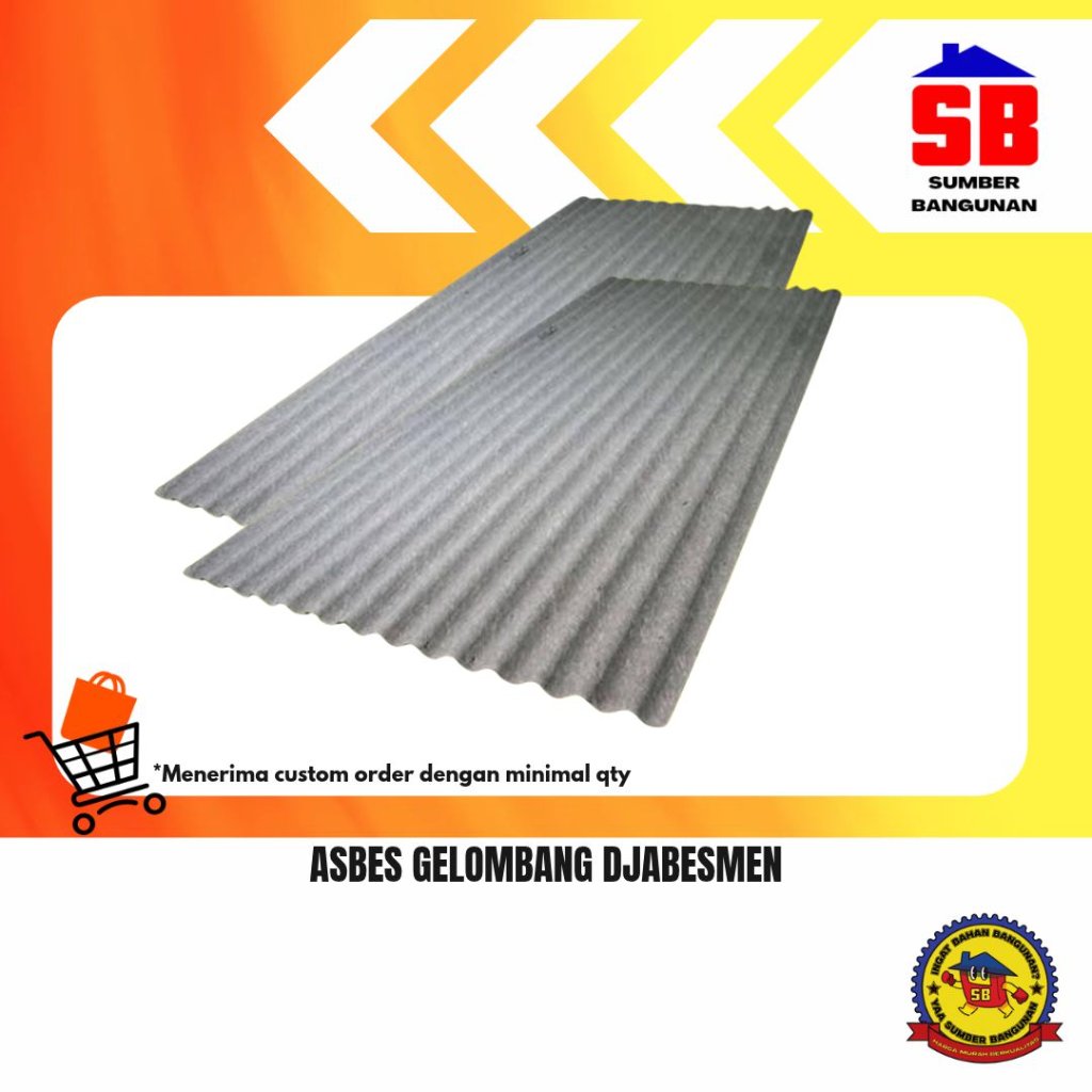 ATAP ASBES GELOMBANG DJABESMEN 150 CM 180 CM 210 CM 240 CM 300 CM 1,5 M 1,8 M 2,1 M 2,4 M 3 M ASBES 