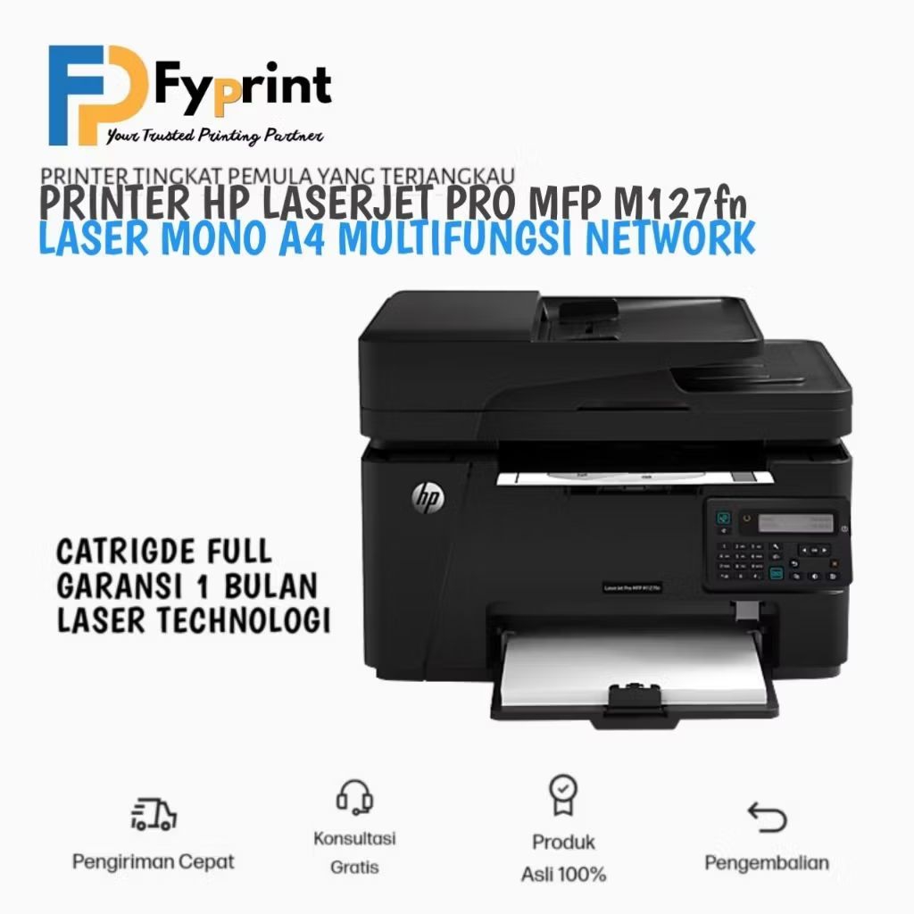 Printer hp LaserJet M127fn printer photocopy f4 second hasil lelangan kantor murah