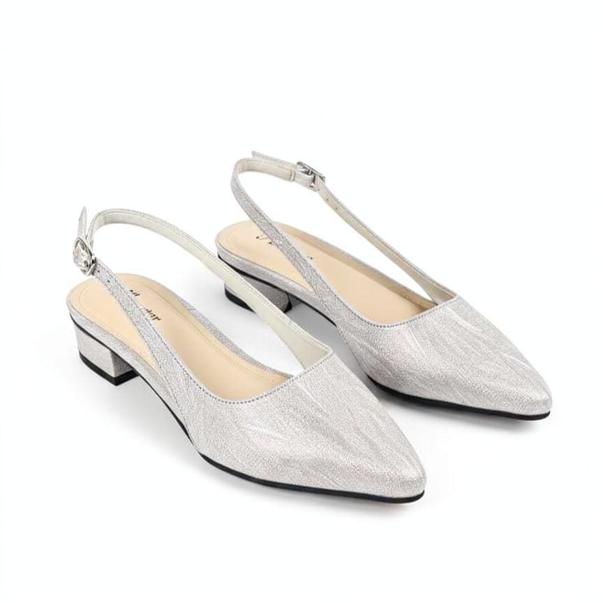 Sandal Heels Wanita Hak 3cm Model Terbaru Bahan Shimmer Berkilau Elegan - Jesica