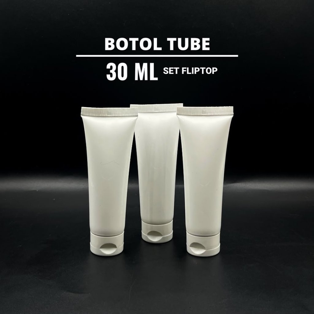 Botol tube 30ml putih slim / Botol tube fliptop 30ml / Tube kosmetik 30ml