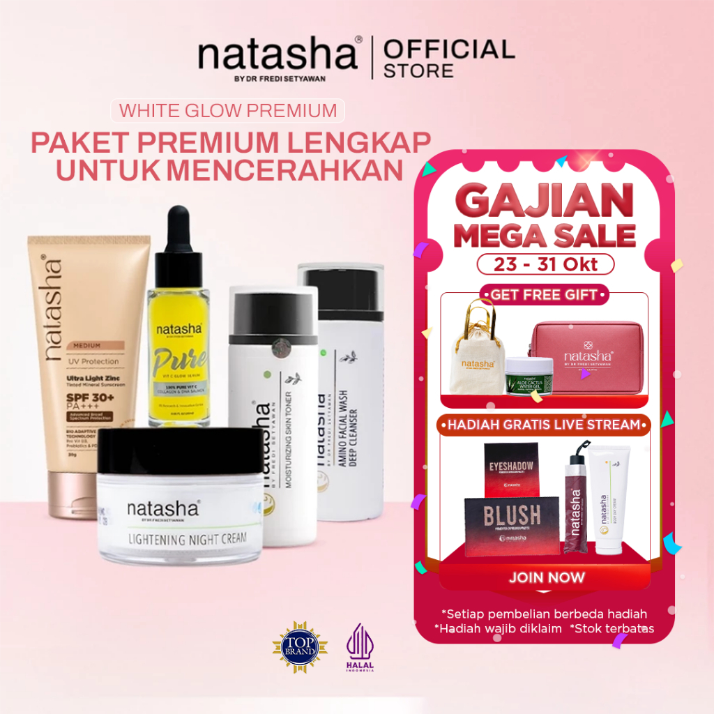 [NEW] Natasha by Dr Fredi Setyawan Paket White Glow Premium - Amino Facial Wash, Moisturizing Skin T