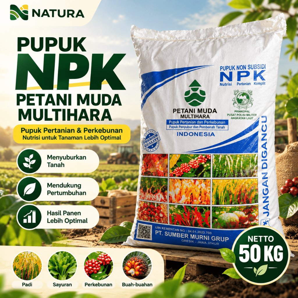 Pupuk NPK Petani Muda Multihara 50 KG Non Subsidi untuk Tanaman Pertanian & Perkebunan